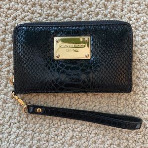 Michael Kors Black Snakeskin Wristlet